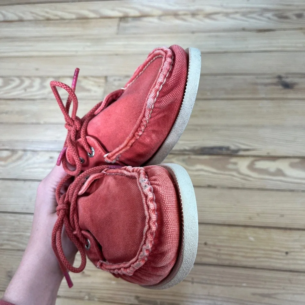Sperry Top-Sider Men 9 Red Canvas Boat Shoes STS10595 Deck Loafers casual preppy